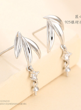 diy纯银绿松石蜜蜡耳坠珍珠
