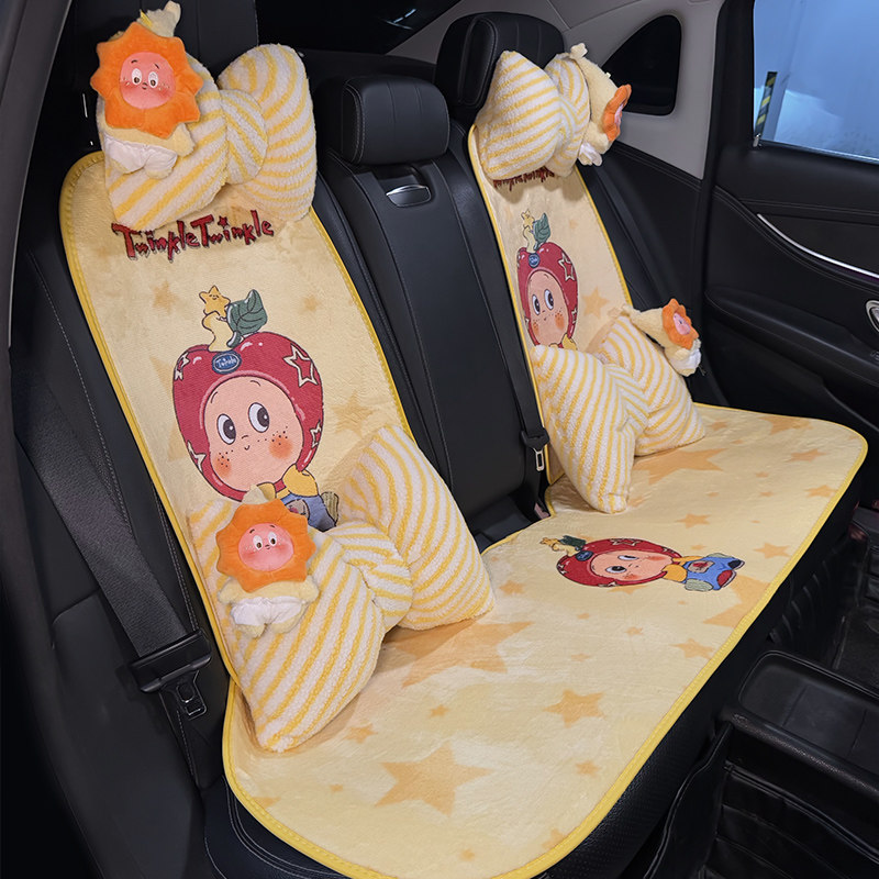 汽车坐垫冬季短毛绒可爱星星人2025新款车载加热座椅垫网红女士,淘宝优惠券,粉丝福利购,淘宝优惠卷