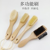  Two sides brushed pure pig mane shoes brush leather shoes oil brushed soft wool shoe brushed cleaning brush shoe brushed pearl Everest shoe polish
