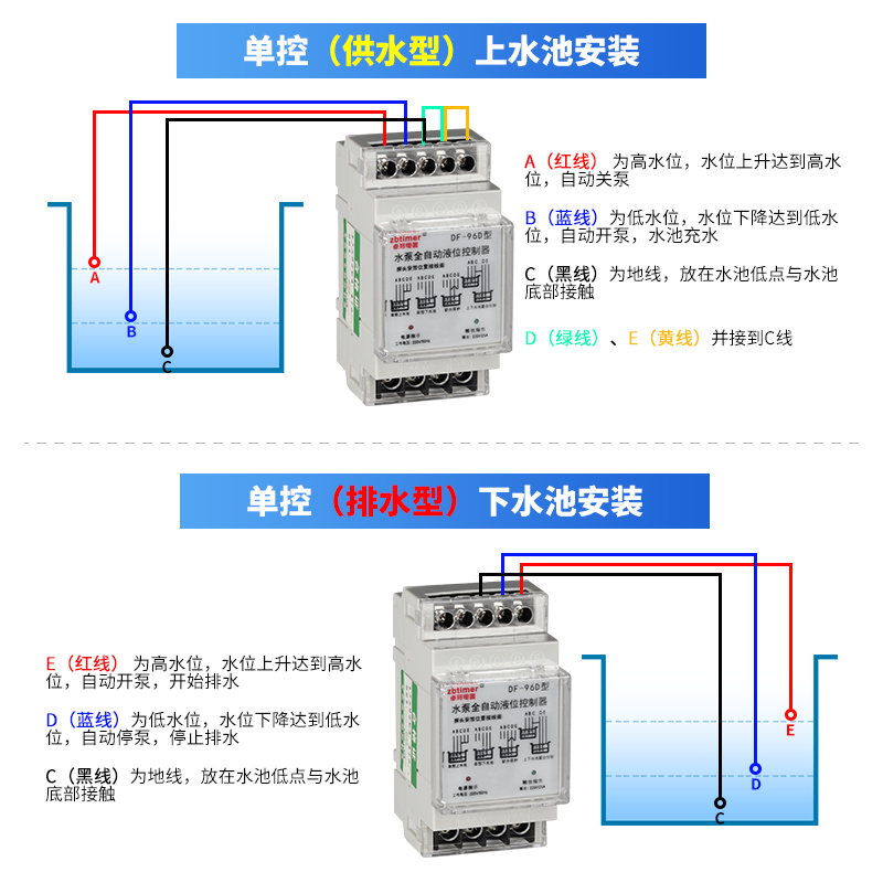 水塔水位220v全自动控制器水泵液位继电器三相浮球开关上水箱抽水 - 图2