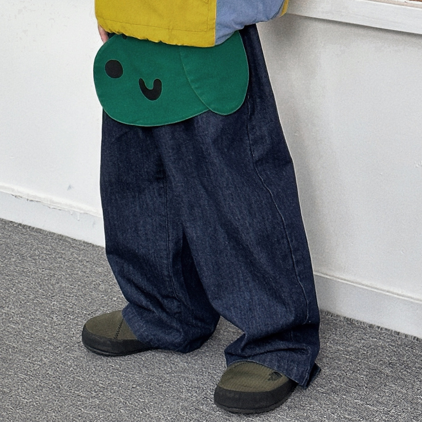 TYAKASHAKIDS塔卡沙童装裤子2025秋季新款趣味阔腿长裤牛仔裤