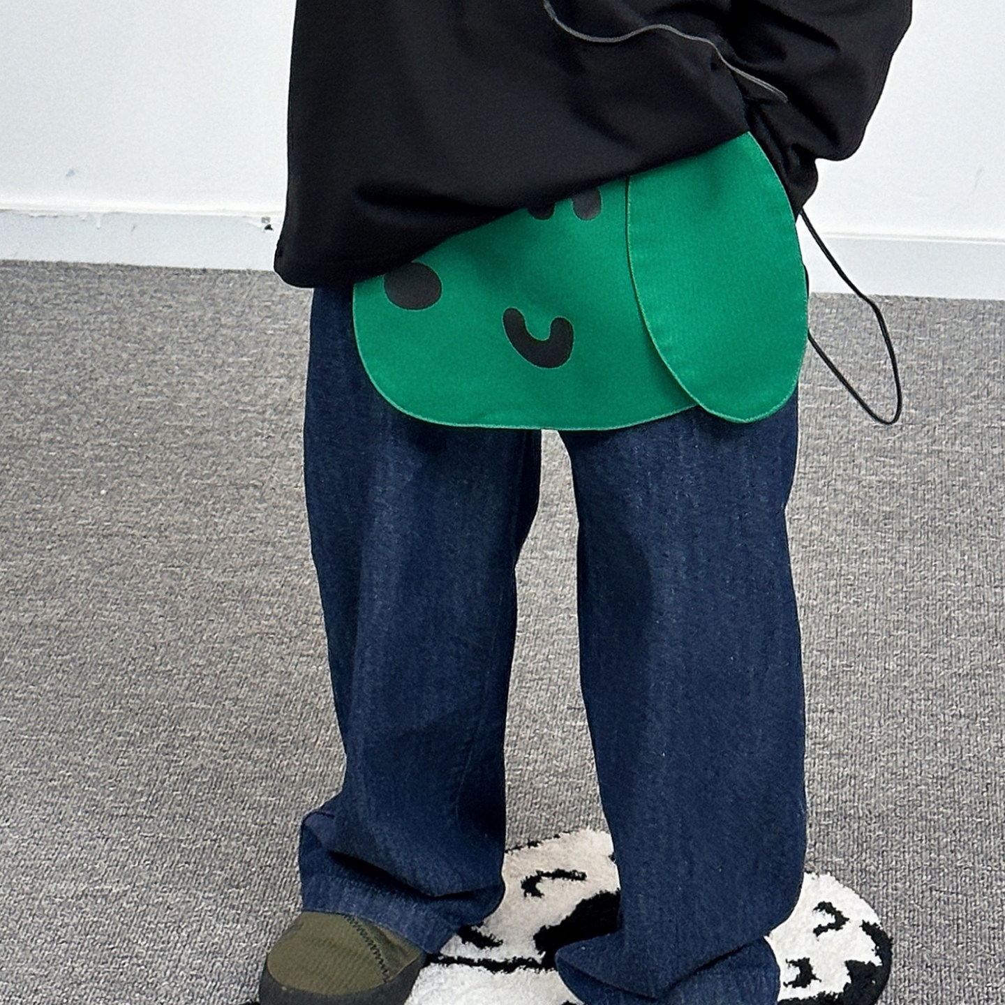 TYAKASHAKIDS塔卡沙童装裤子2025秋季新款趣味阔腿长裤牛仔裤