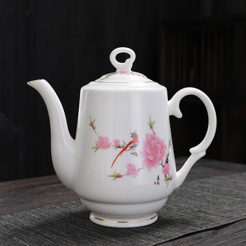 复古中式茶具套装家用会客带把茶壶带盖防烫茶杯茶馆轻奢陶瓷托盘 - 图2