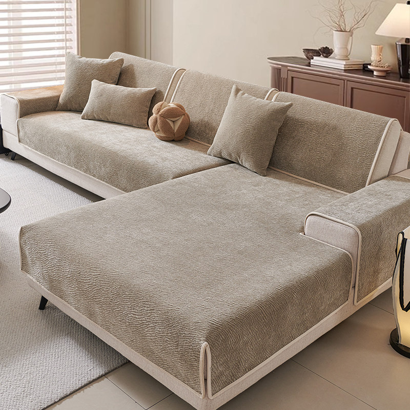 轻奢风雪尼尔沙发垫四季通用高级感防猫抓固定防滑百搭套罩巾坐垫,淘宝优惠券,粉丝福利购,淘宝优惠卷