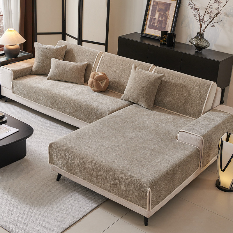 轻奢风雪尼尔沙发垫四季通用高级感防猫抓固定防滑百搭套罩巾坐垫,淘宝优惠券,粉丝福利购,淘宝优惠卷