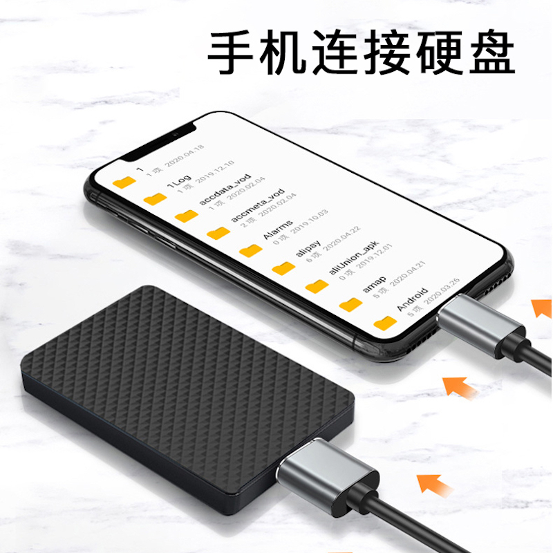 拾本typec转移动硬盘数据线MicroUSB3.0高速传输接口适用东芝希捷西数WD加长延长线-图0