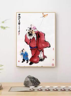 钟馗护子图挂画中式客厅