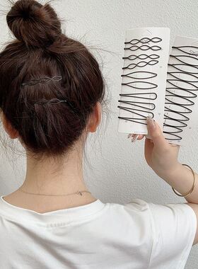 后脑勺碎发夹女春夏简约黑色一字