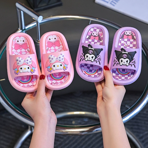 Детские тапочки, летняя милая обувь для принцессы, мультяшные нескользящие слайдеры, семейный стиль