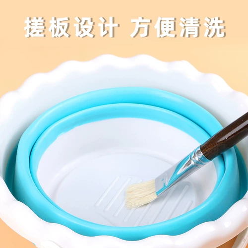 Художественный держатель для ручек, складной силиконовый клей, ведро, гуашь, портативная акварель, маленький пигментированный акрил, кисть для письма, стаканчик для мытья кистей