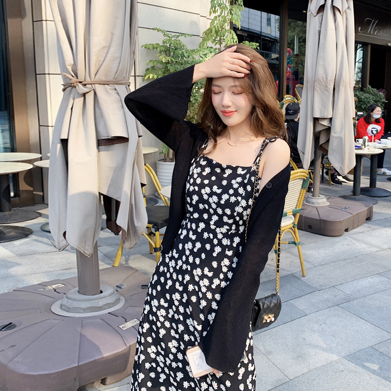法式小雏菊连衣裙两件套洋气2020 姊衫时尚套装