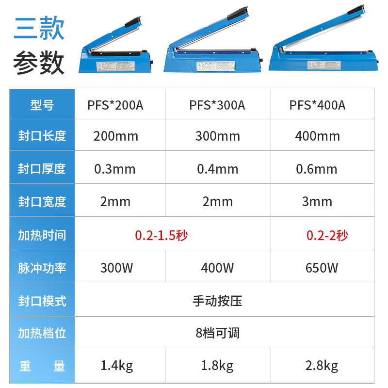 弘文封口机小型家用塑料袋热合机月饼零食袋封压口机烫口商用茶叶热缩膜封切一体机封膜热封口切割机打包机 - 图3