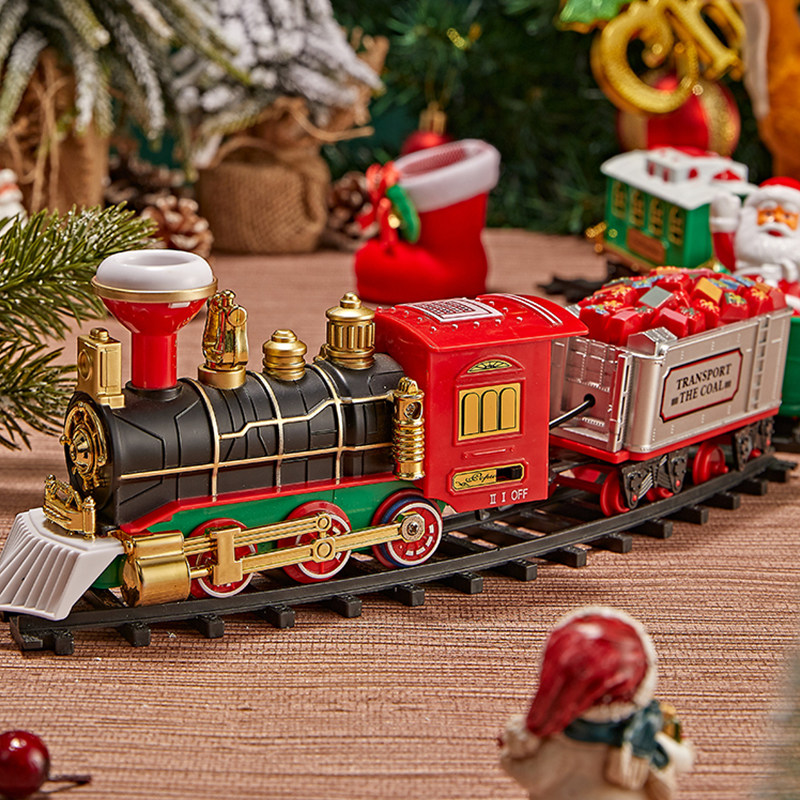 圣诞节电动小火车轨道车玩具男孩子套装仿真高铁儿童复古蒸汽火车,淘宝优惠券,粉丝福利购,淘宝优惠卷