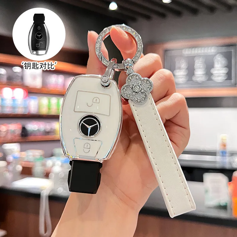 适用奔驰汽车E320/E300C级壳E级S400L/S450L/GLC200/GLC260钥匙套 - 图1