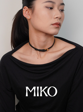 春季上新羊皮绳choker黑色颈链女项圈朋克时尚中性简约项链