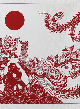 图中国风特色手工画中式卧室剪纸