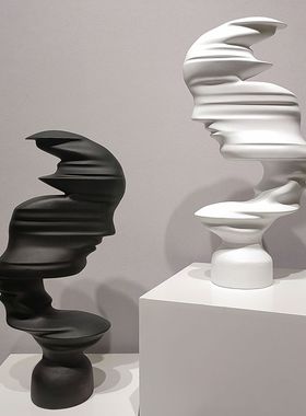 有艺术感的摆件哑光抽象艺术人物摆件现代简约办公室玄关电视柜树