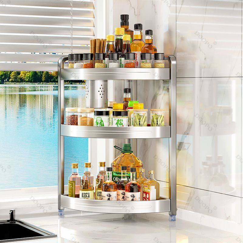 厨房置物架304不锈钢三角架壁挂刀架调味品调料转角收纳架子转角,淘宝优惠券,粉丝福利购,淘宝优惠卷