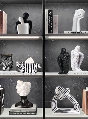 意式极简高级摆件高级感现代简约办公室摆件意式极简客厅酒柜样板