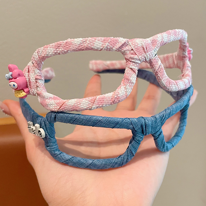 库洛米儿童卡通眼镜框发箍女不勒头高级头箍女孩发卡高颅顶发饰 - 图2