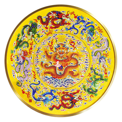 九龙盘 中国传统手工艺非遗景泰蓝掐丝珐琅画diy材料包玄关装饰画 - 图3