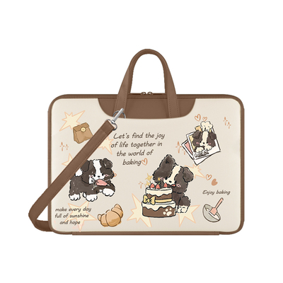 单肩斜挎包pu防水卡通手提电脑包