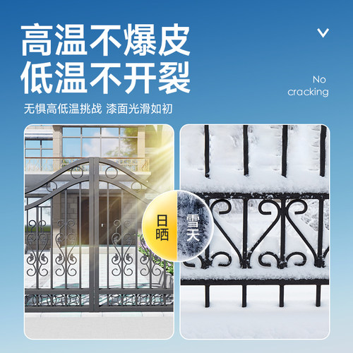 铁门翻新防锈油漆金属大门改色专用门漆自刷换色改造家用铁漆喷漆 - 图2