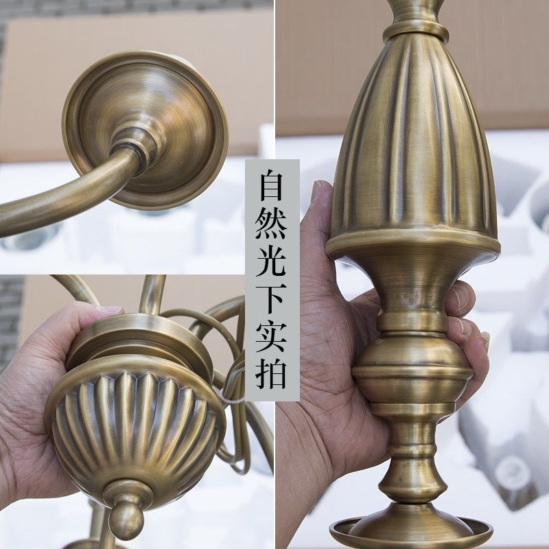 美式古铜色别墅挑高双层客厅灯具简约现代排屋大气玻璃罩全铜吊灯,淘宝优惠券,粉丝福利购,淘宝优惠卷