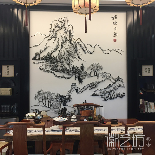 芜湖铁画定制非遗商务办公会议室伴手礼纪念品背景墙户外景观定做