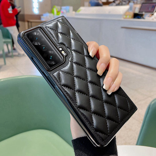 适用于荣耀Magic Vs手机壳小香风菱形格子mgaicvs至臻版保护皮套超薄防摔软壳高档大牌时尚潮女外壳高级感 - 图3