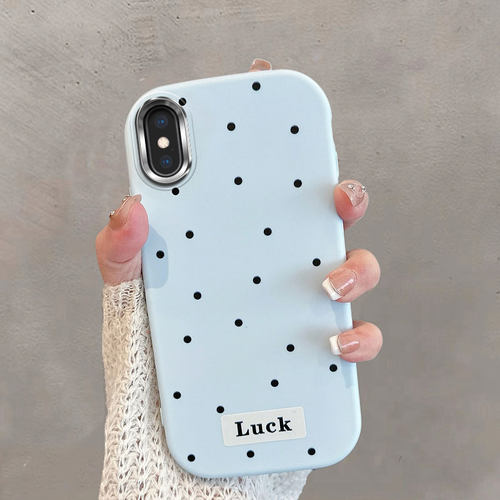 适用于苹果x手机壳xs不包镜头xsmax波点xr小狗iphonex带支架iphone8x可爱ipx10xmax蓝色防摔iponex软壳ix叉r - 图0
