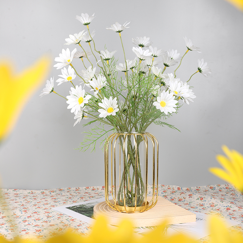 洋甘菊仿真花餐桌摆花小雏菊假花插花客厅装饰摆件塑料花摄影道具 - 图1