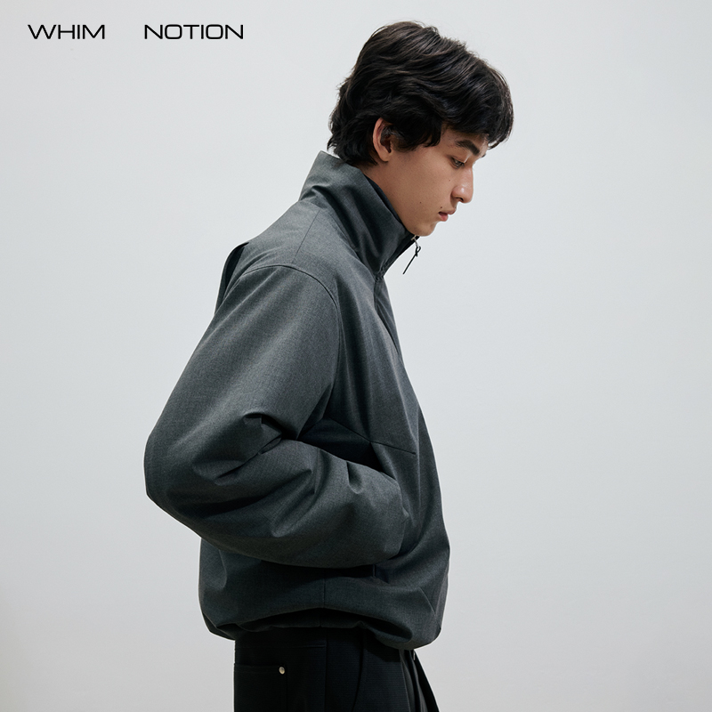 WHIMNOTION 25AW「立体分割结构」3M新雪丽羊毛混纺立领棉服夹克 - 图2