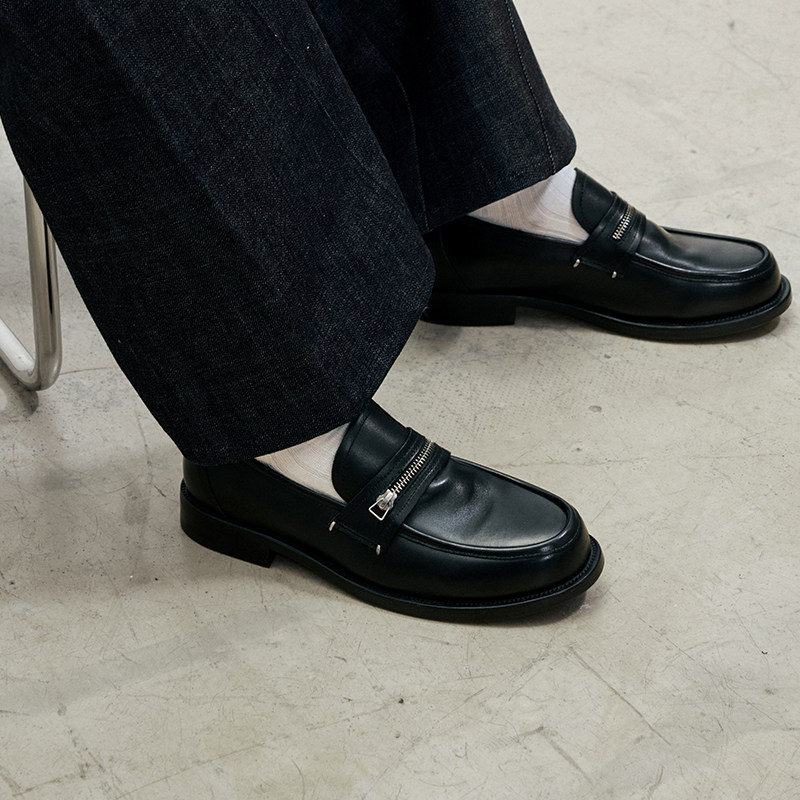 WHIMNOTION 「拉链便士乐福」进口头层牛皮经典乐福皮鞋 内里羊皮,淘宝优惠券,粉丝福利购,淘宝优惠卷