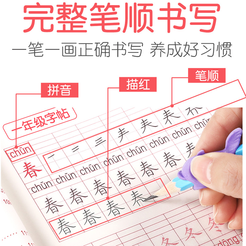 人教版生字同步练字帖小学生专用字帖一二三四五六年级上下册描红 - 图0