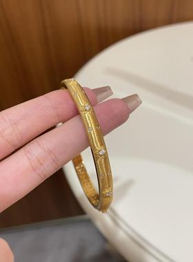 金包银拉丝带钻手镯支持定制可来料加工丝绒手镯手串情人节送女友