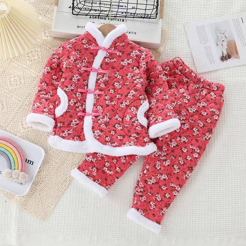 冬季【热卖】网红款男女童东北大花套装棉服棉袄棉裤花袄套装,淘宝优惠券,粉丝福利购,淘宝优惠卷