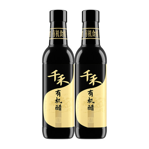 千禾有机醋500ml瓶装纯粮食酿造厨房炒菜凉拌点蘸饺子螃蟹醋调味 - 图0