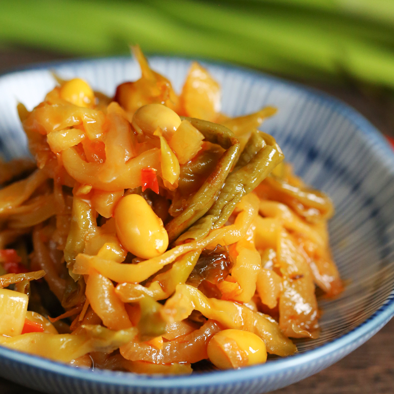 味聚特下饭菜黄花什锦脆豇豆炒榨菜328g/瓶罐装 四川特产麻辣咸菜 - 图2