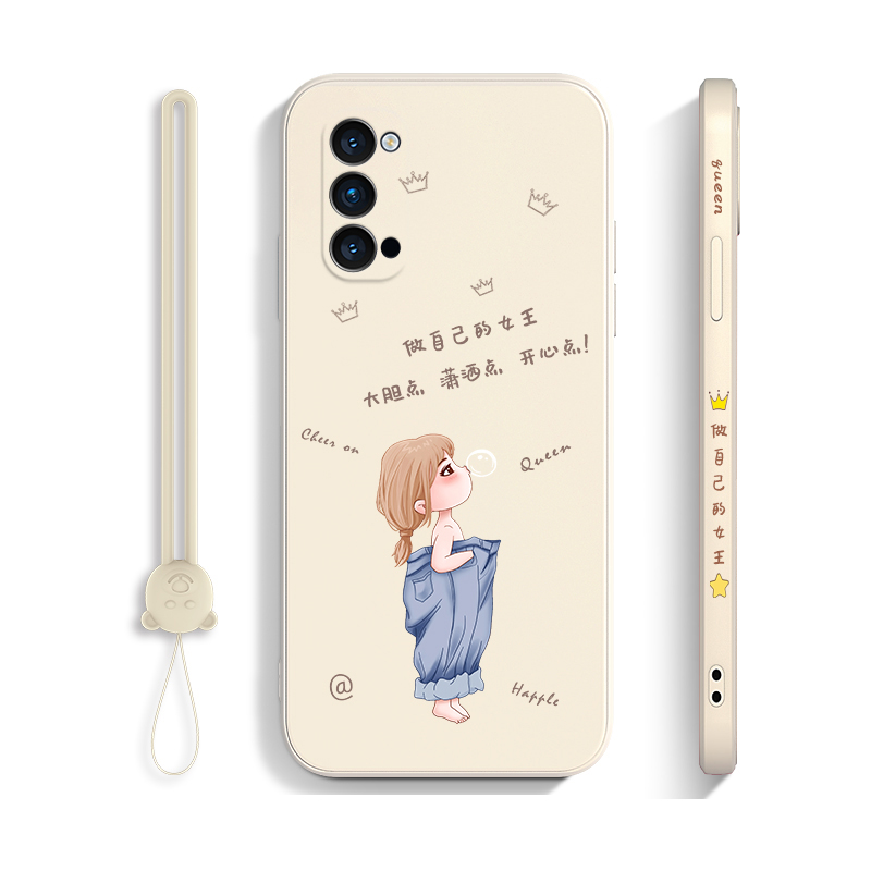 适用opporeno4手机壳魔方直边液态硅胶reno4se保护套女新款全包镜头reno4pro软壳超薄防摔网红潮牌个性创意in - 图3