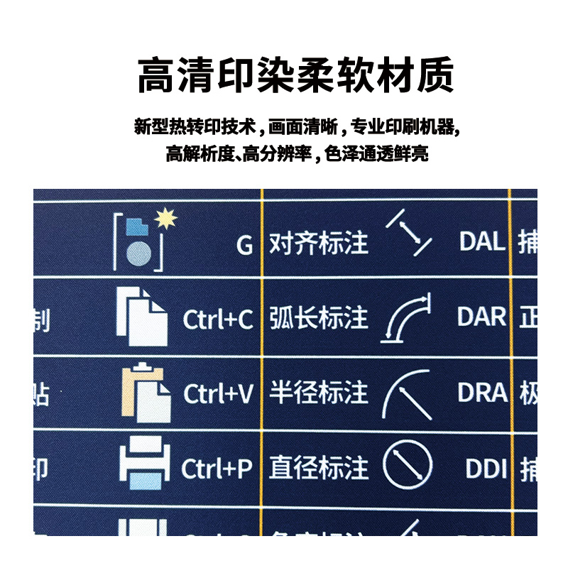 CAD鼠标垫快捷键大全超大pr办公桌垫ps键盘电脑excel函数多功能ai - 图3