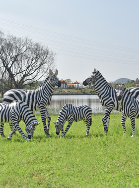 玻璃钢户外园林仿真斑马雕塑摆件
