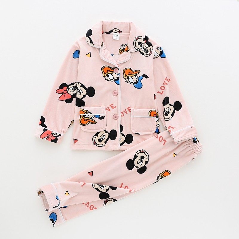 女童卡通睡衣秋冬法兰绒家居服中大童珊瑚绒长袖儿童薄绒睡衣可爱,淘宝优惠券,粉丝福利购,淘宝优惠卷