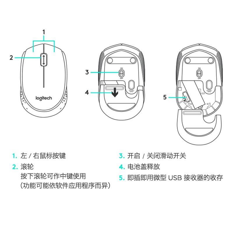 罗技无线鼠标m170m171笔记本台式商务办公光电节能便携小巧可定制 - 图1