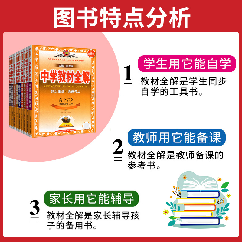 2023薛金星中学教材全解高中教辅资料书语文数学英语物理化学生物历史地理政治选择性必修第一二三上下册同步解读练透考点习题解析-图1