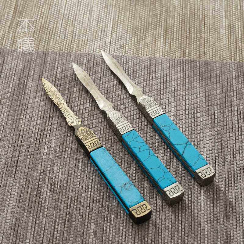 新款直销合金普洱茶刀大马士革古马黑茶撬茶茶针茶艺茶道配件功夫,淘宝优惠券,粉丝福利购,淘宝优惠卷