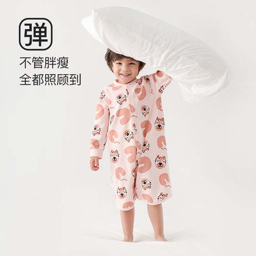 婴儿睡袍春秋季儿童睡衣薄款宝宝男女童睡裙长袍婴幼儿防踢空调服 - 图1