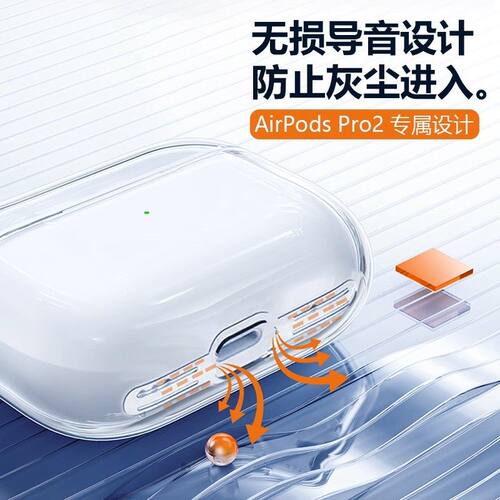 airpodspro2保护套pro2代适用苹果耳机壳airpods4高级感1蓝牙第二三透明女生airpod3硅胶不掉盖usbc口软ty - 图2