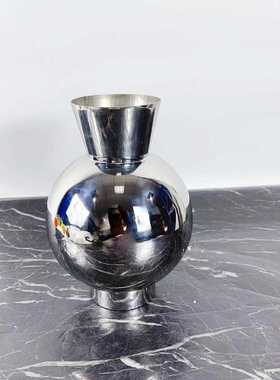 新款直销现代银色不锈钢镜面几何装饰花器电视柜餐桌桌面创意插花