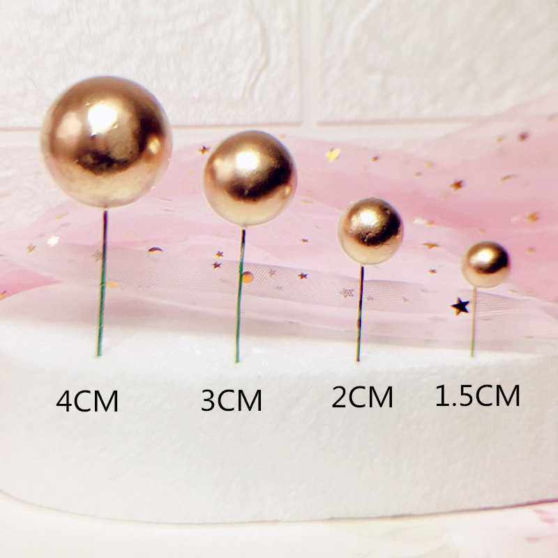 新款直销中号2.5cm金球银球彩球插件网红蛋糕装饰I珠子烘焙装扮甜,淘宝优惠券,粉丝福利购,淘宝优惠卷